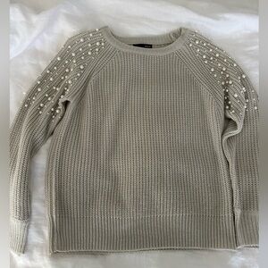 Aqua by Bloomingdale’s pearl sweater.